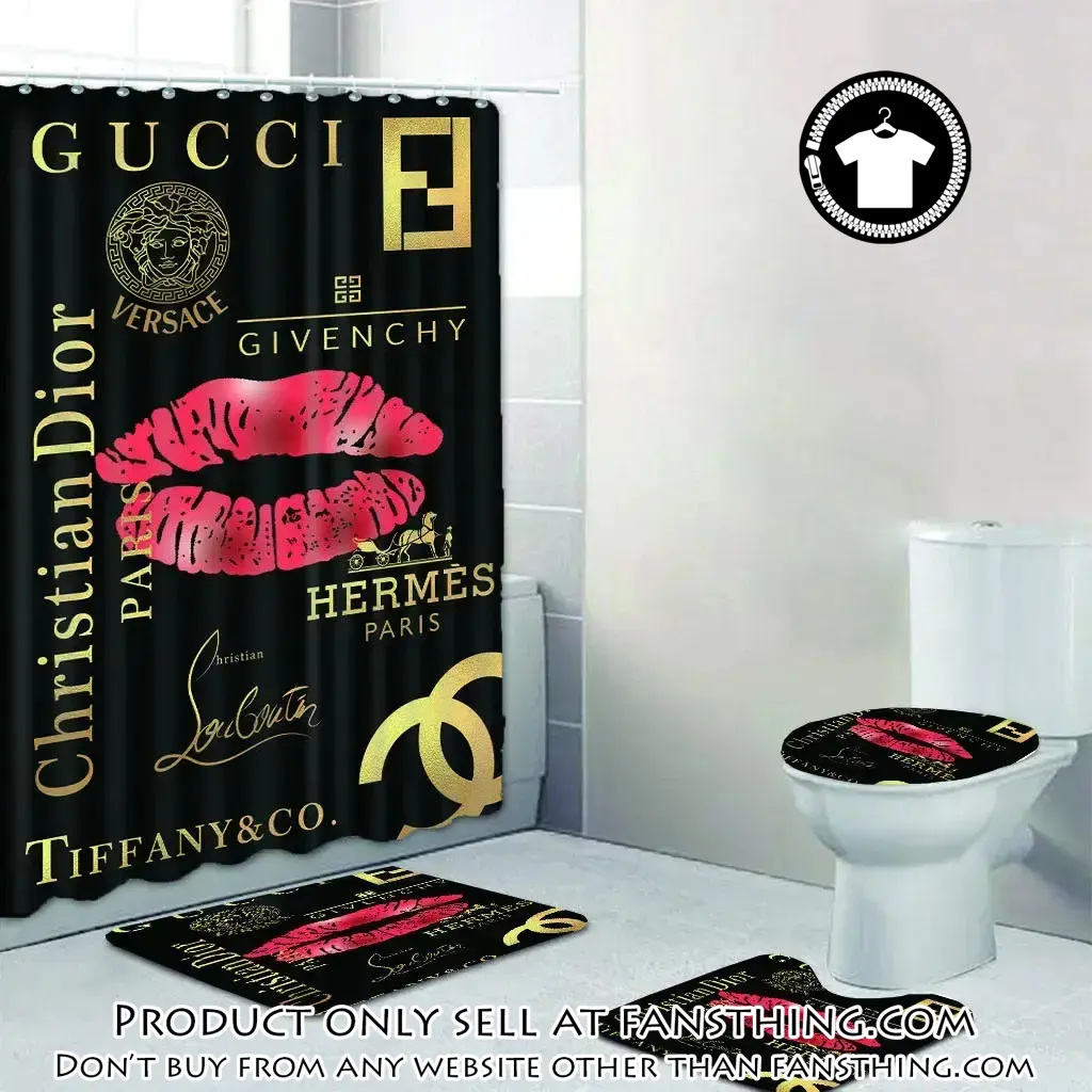 Gucci dior hermes chanel lips fashion limited luxury brand bathroom set home decor fst4753555